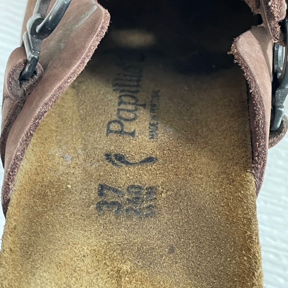 Birkenstock Papillio Dana Women's Wedge Clogs Brown Oiled Leather EU 37 US 6-6.5 - Picture 3 of 9